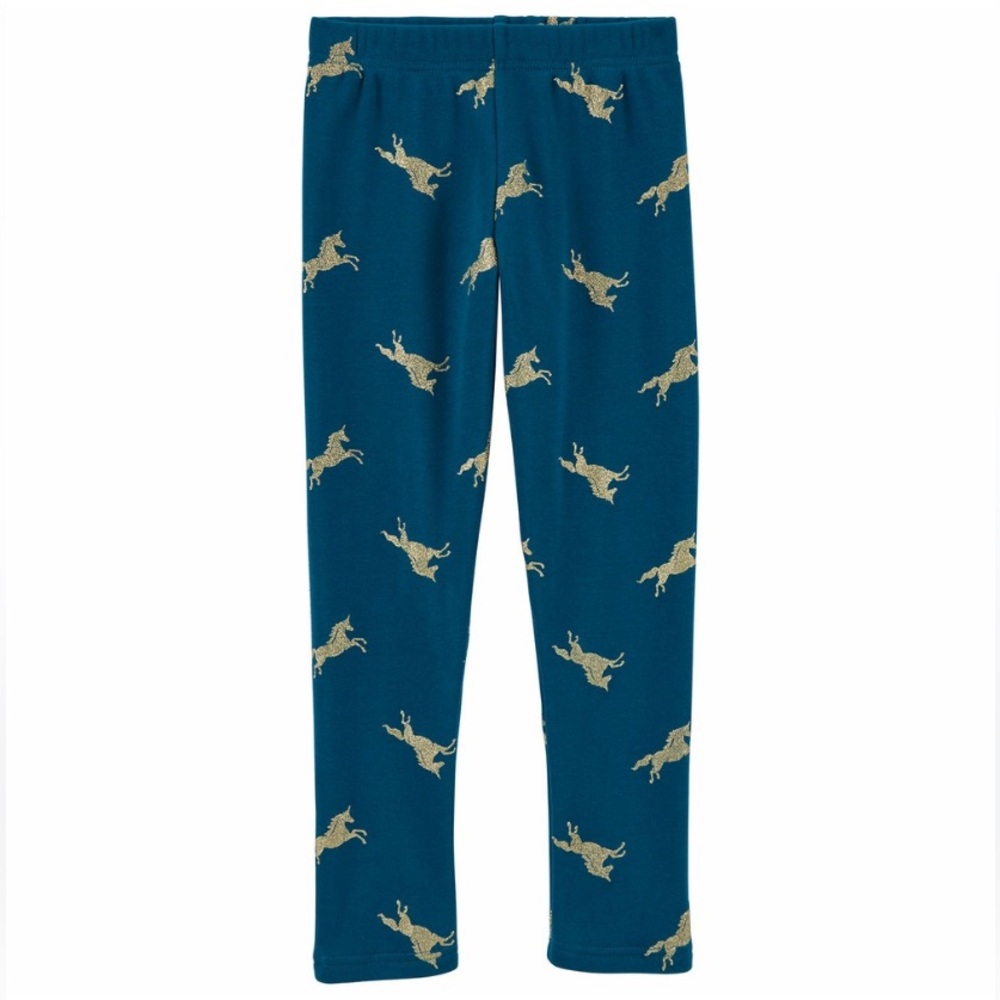 🍊5/$25 Carter's Extra Warm Teal Leggings with Gold Unicorns size 4T